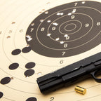 ChromaLabel 0.75-inch black round target pasters for shooting, 1000 labels per dispenser box, ideal for marksmanship targets