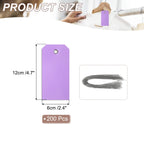 PATIKIL Plastic Shipping Tags with Wire 4 3/4" x 2 3/8", Purple, 200 Pieces