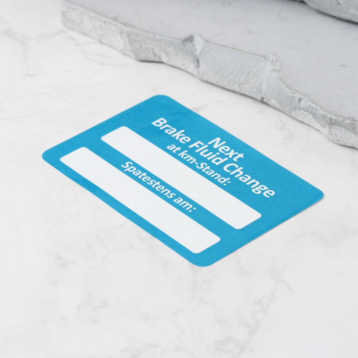 250Pcs Car Customer Service Stickers 60x40mm Text: Next Brake Fluid Change at, English Version
