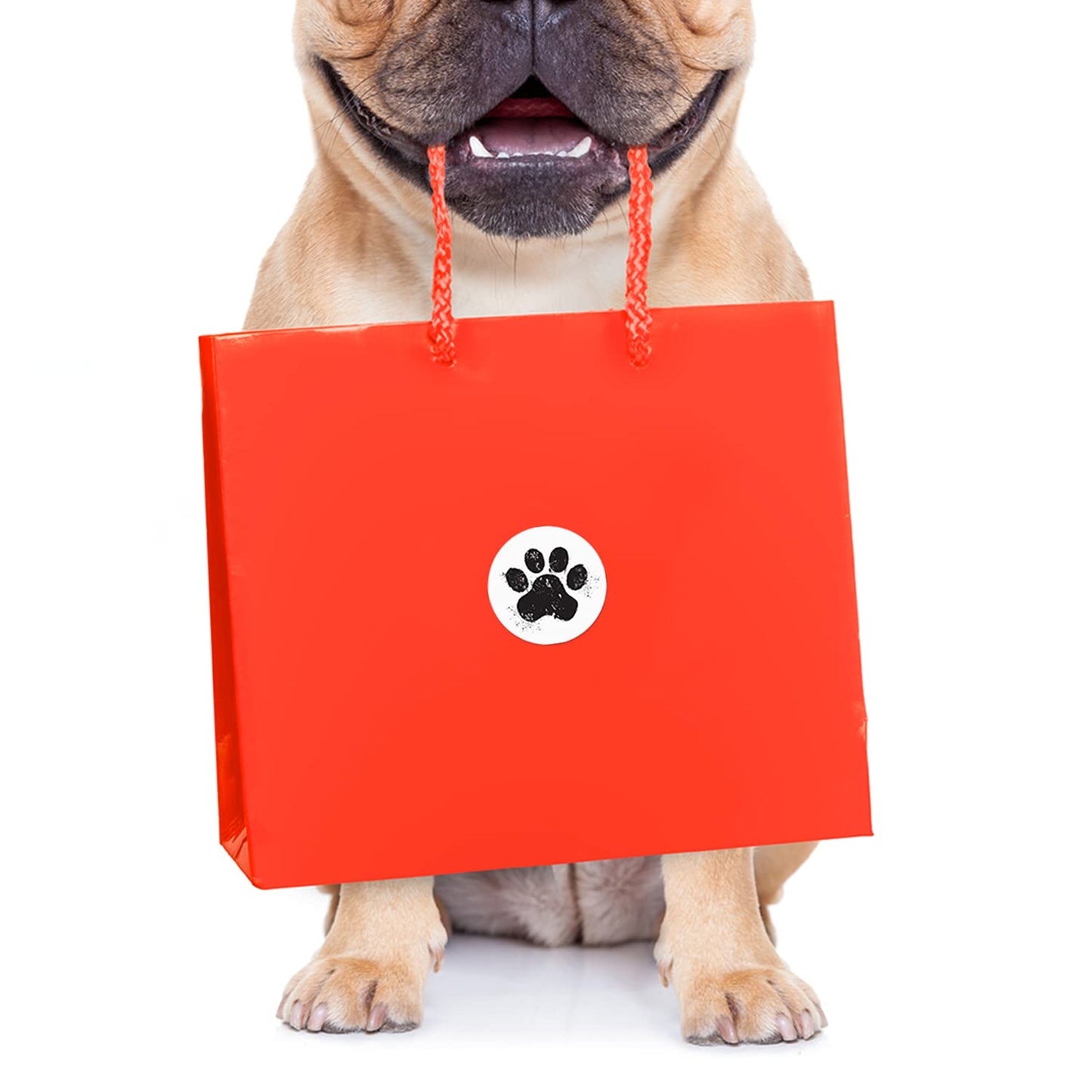 Dirty Paw Print Stickers / 500 Dog Paw Print Labels Roll / 1.5" Pet Puppy Foot Imprint Envelope Seals/Made in The USA