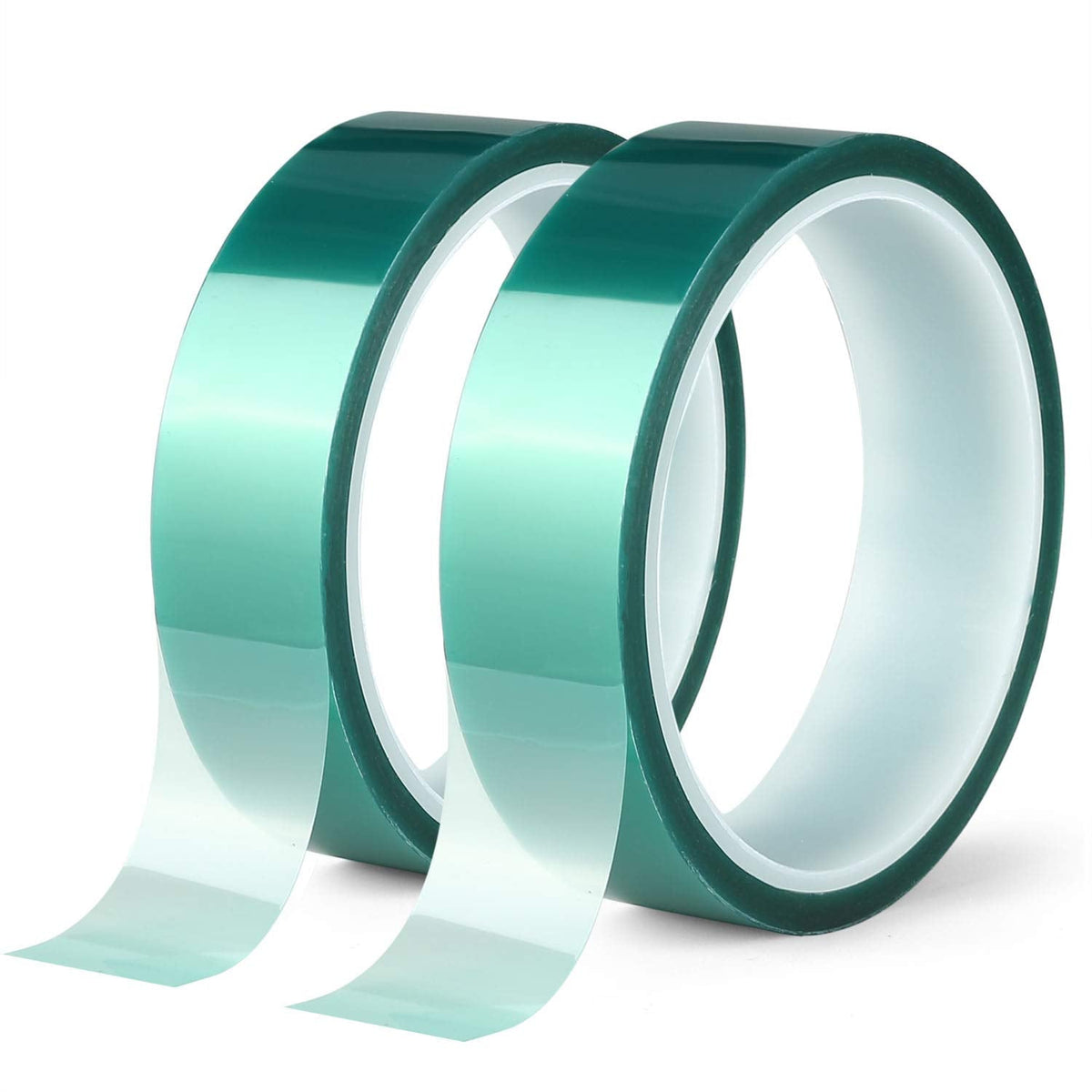 iVict 2 Roll Polyester High Temperature Masking Tape,PET Tape with Silicone Adhesive,Ideal for Painting,Powder Coating,Anodizing,Circuit Boards(Green,1 inches X 82 Feet 2 Roll X 1 inches