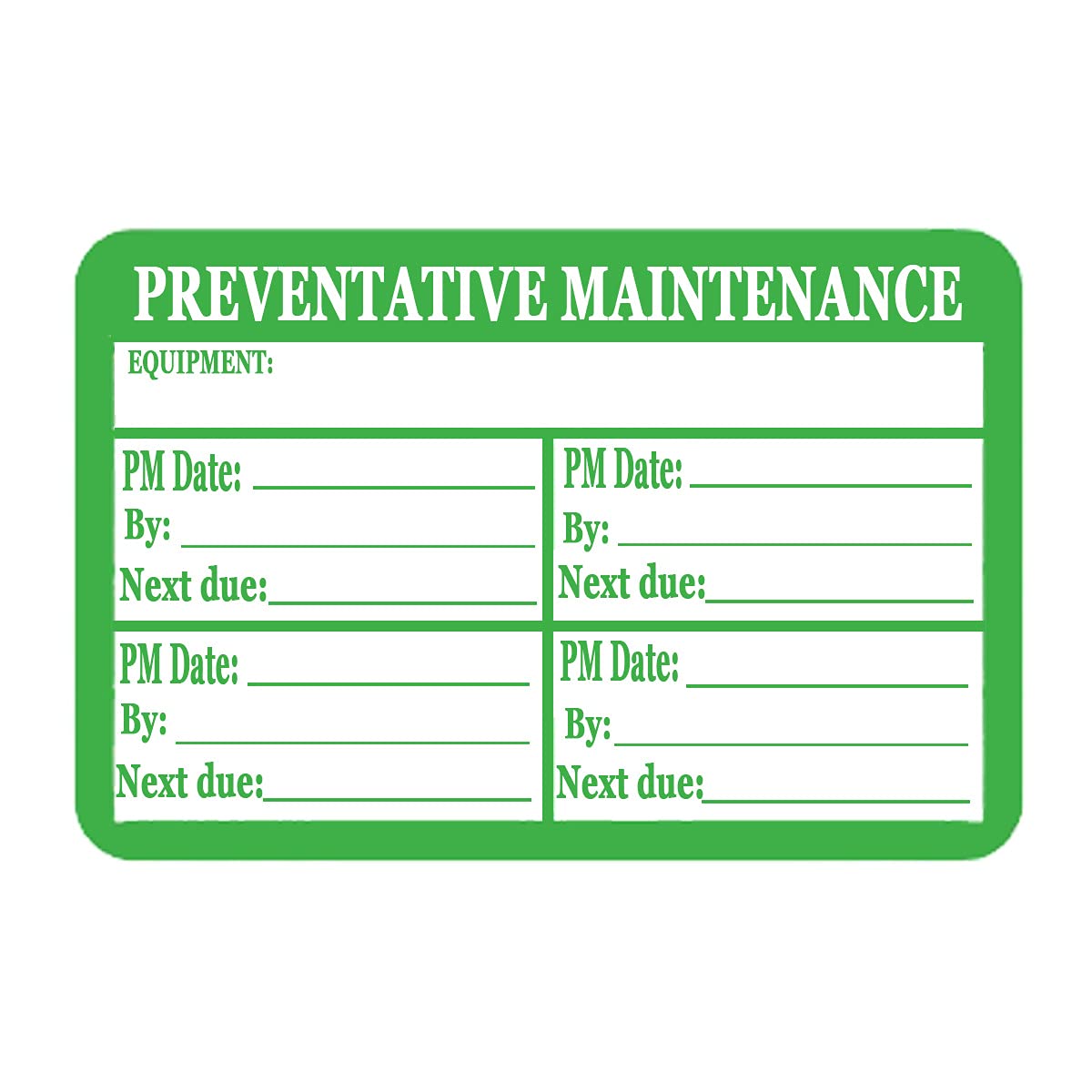 Preventative Maintenance Stickers Labels,3x2 Inch Green Self Laminating Preventative Maintenance Inspection Safety by/Date/Next Due Vinyl Stickers (200 Pcs) (Pack of 2) 3x2 Inch (Pack of 2)