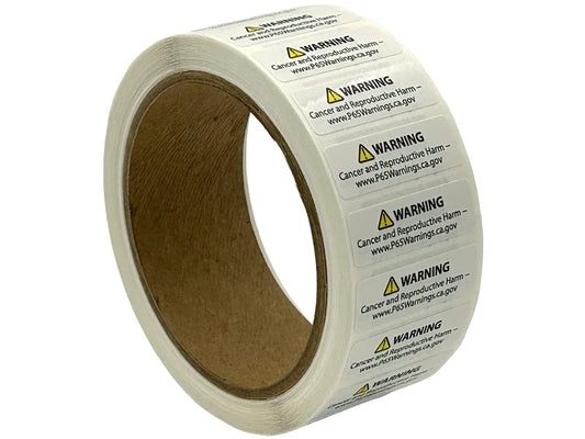 Proposition 65 Truncated Warning Labels, 0.5 Inch by 1.5 Inch | 1,000 Count
