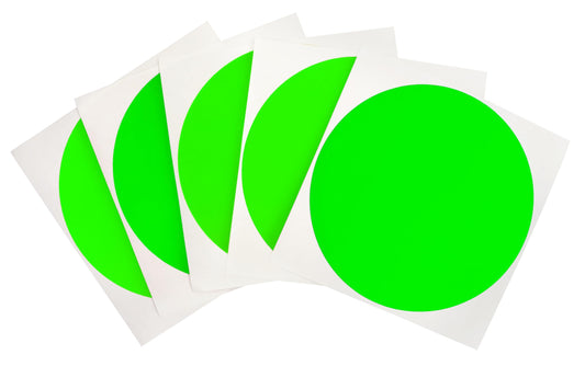 ChromaLabel 4 Inch Round Colored Stickers, High Visibility Removable Color Coding Labels, Easy to Write On Dot Stickers - 100 Sticky Dots per Pack, Matte Finish Fluorescent Green Sticker Labels