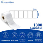 ESSENTIAL 2" x 1" Direct Thermal Barcode Labels, (1300 Labels, 1 Roll) 2"x1"