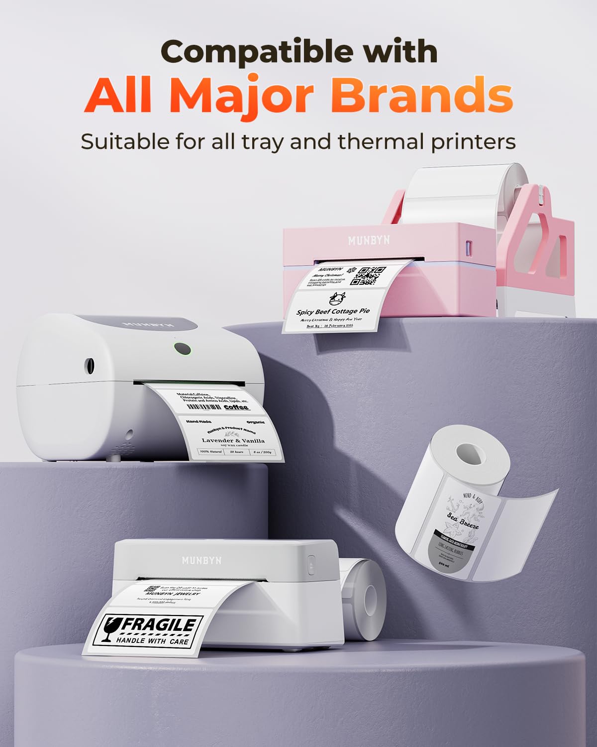 4x2 Direct Thermal Labels+2 Inch Round Thermal Labels