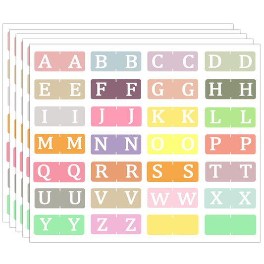 Alphabet A to Z 26 Letters Index File Folder Labels, 1.5x1 Inch Multicolor Tabs Color Coded A-Z, 560 Pcs