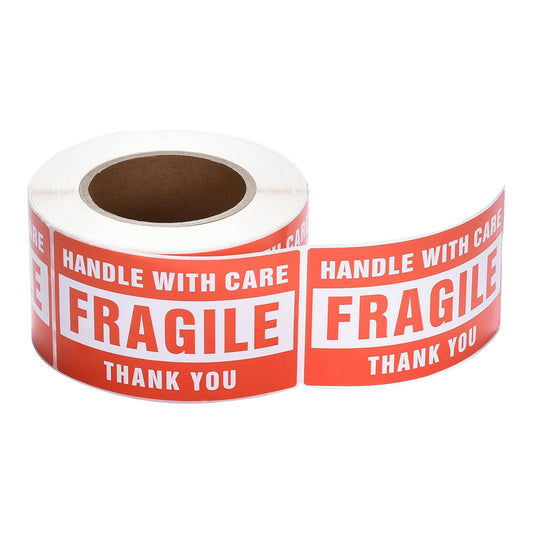 Pacific Mailer Fragile Stickers for Shipping 2in x 3in Handle with Care Fragile Labels Shipping Stickers Total 100 Labels Per Roll 2" x 3"