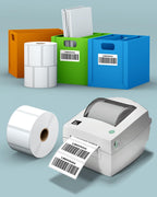2.25" x 1.25" 3-Proof White Direct Thermal Labels for Zebra ZD410 ZD411 LP2824 ZD421 ZD420 GK420D, 12 Rolls 12000 Pcs 2-1/4x1-1/4 Barcode Return Address Labels Used with Rollo MUNBYN 2.25"x1.25"-12000 Labels
