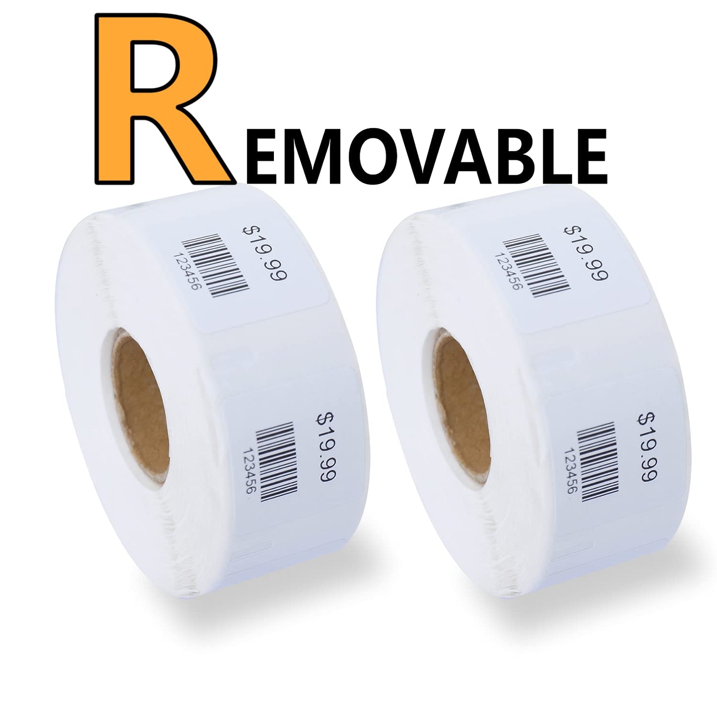 BETCKEY - Compatible with Dymo 30332 (1" x 1", Removable) Square QR code's Multi-Purpose Labels, Compatible for Dymo LabelWriter Thermal 450, 4XL & Zebra Desktop Printers [2 Rolls, 750 Labels]