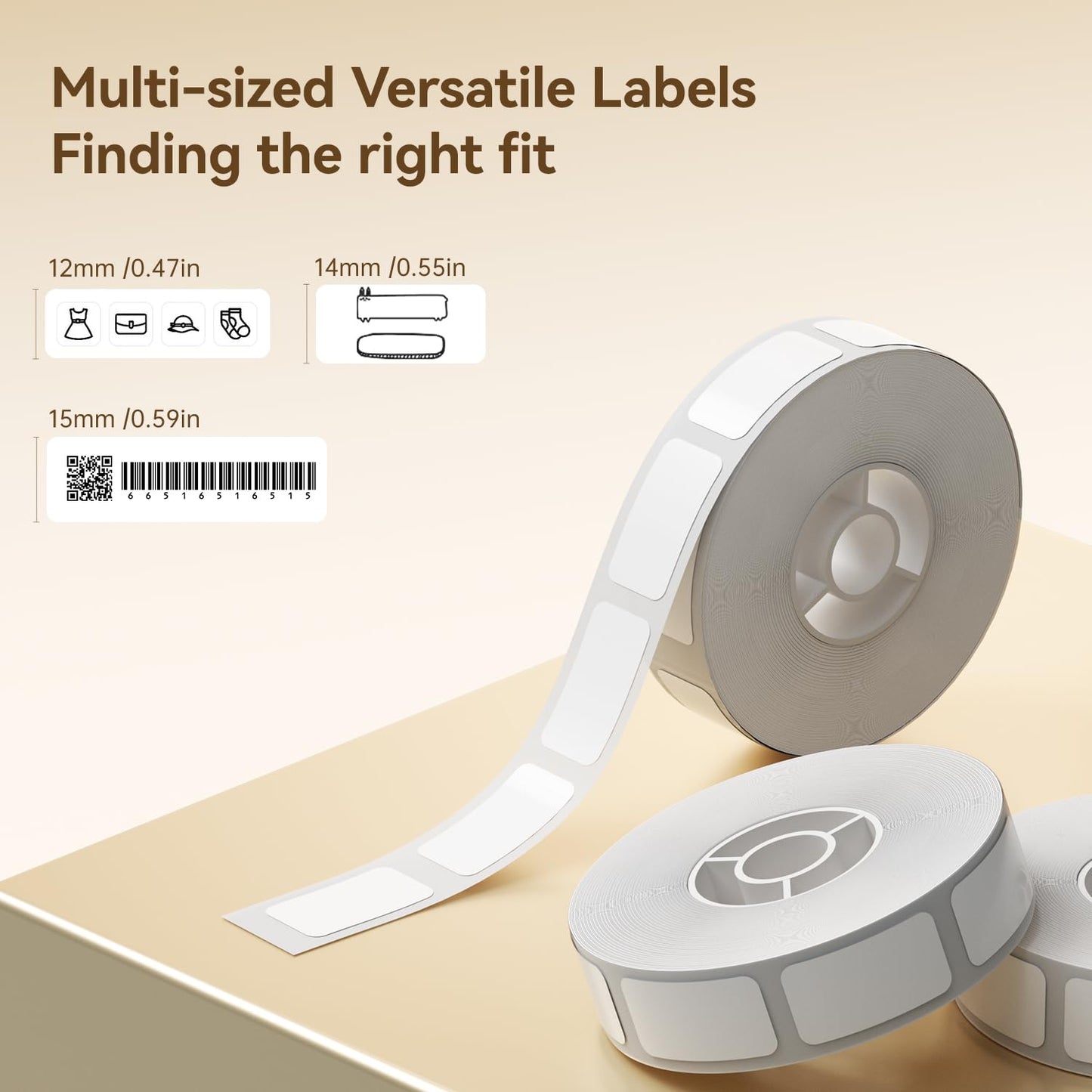 NIIMBOT D11 Label Maker Tape Adhesive White Label Paper 0.47" X 1.57" (12 X 40mm) 160 Labels/Roll, Compatible for NIIMBOT D11 D110 Printer, Thermal Paper Black on White, 3-Roll 12 X 40mm