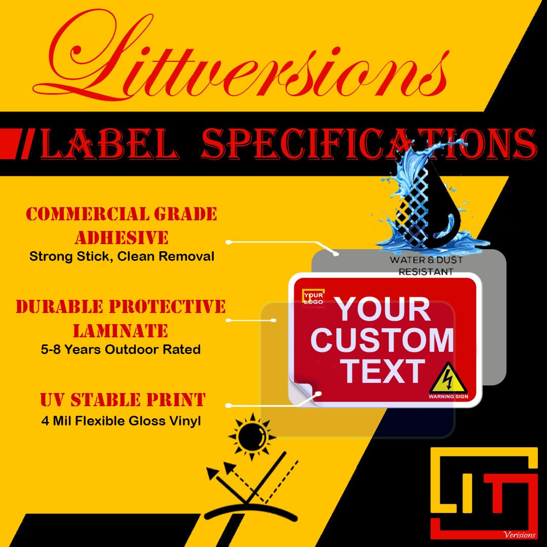 20 Pack 4"x1" Warning Dual Power Source Laminated Label Sign Sticker Vinyl Heavy Duty Pressure Sensitive Waterproof 20 Pack