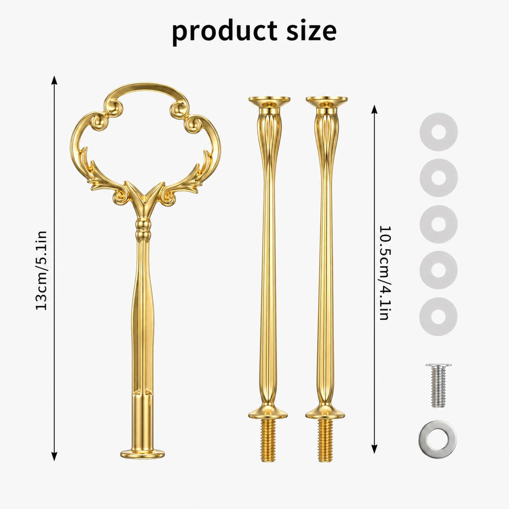 3 Tier Little Crown Tiered Tray Hardware Kit, Gold Cake Stand Hardware