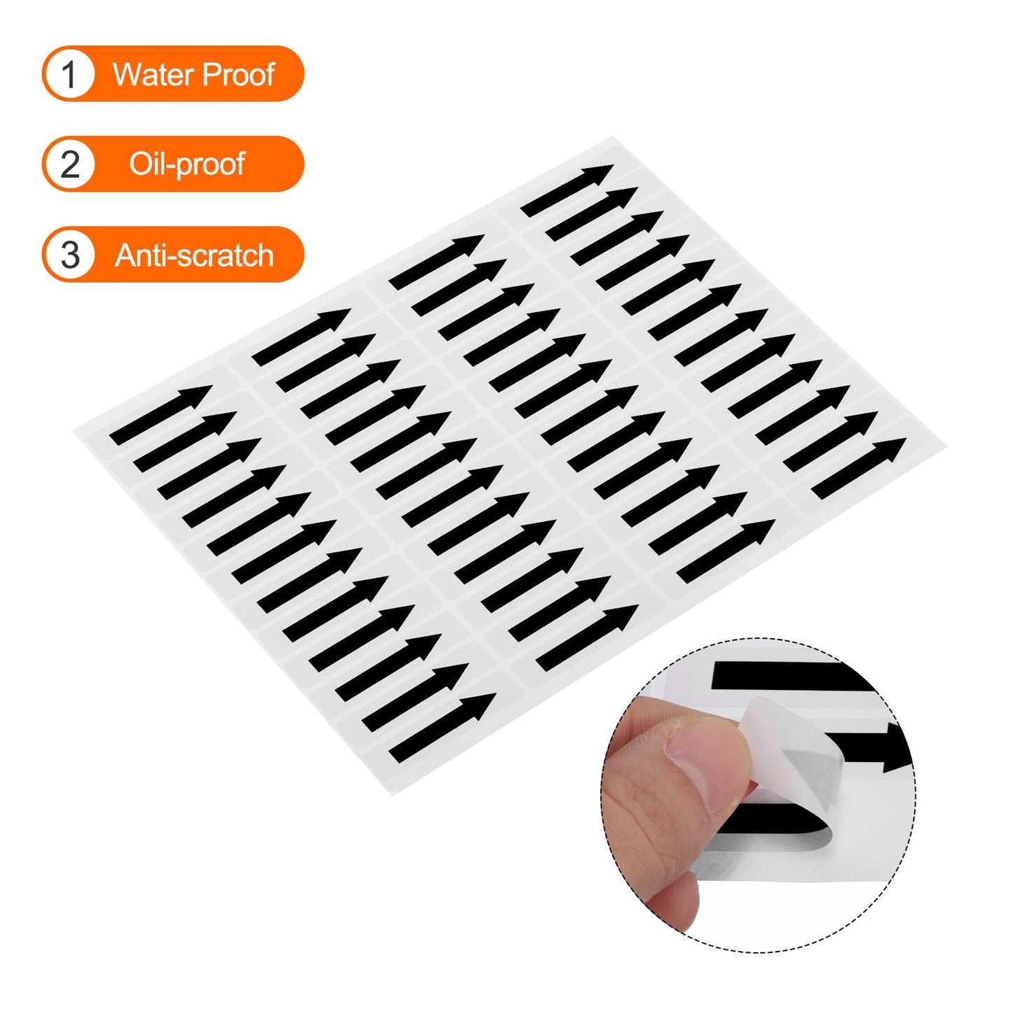 MECCANIXITY Rectangle Arrow Shape Stickers Labels Color Coded 2.17"x0.47" Black White for Maps, Reports, Special Projects 48 Count Pack of 21 Black,white