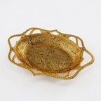 Alisveristime Arabic Serving Bowl, Metal Indian Candy Tray (Gold) Gold