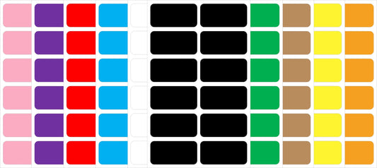 BlackDreams® Blank Plain Self Adhesive Paper Sticker Labels Size 50mm x 25mm 360 PCS (Multicolor) Multicolor