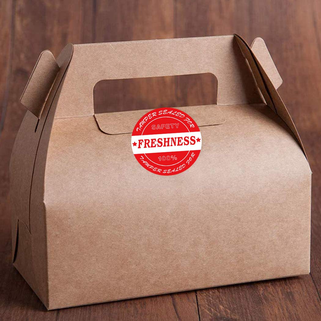 Food Delivery Tamper Evident Stickers, Sealed for Freshness Labels, 2 Inch Red Round Adhesive Stickers for Safe Food delivery (500 pcs)