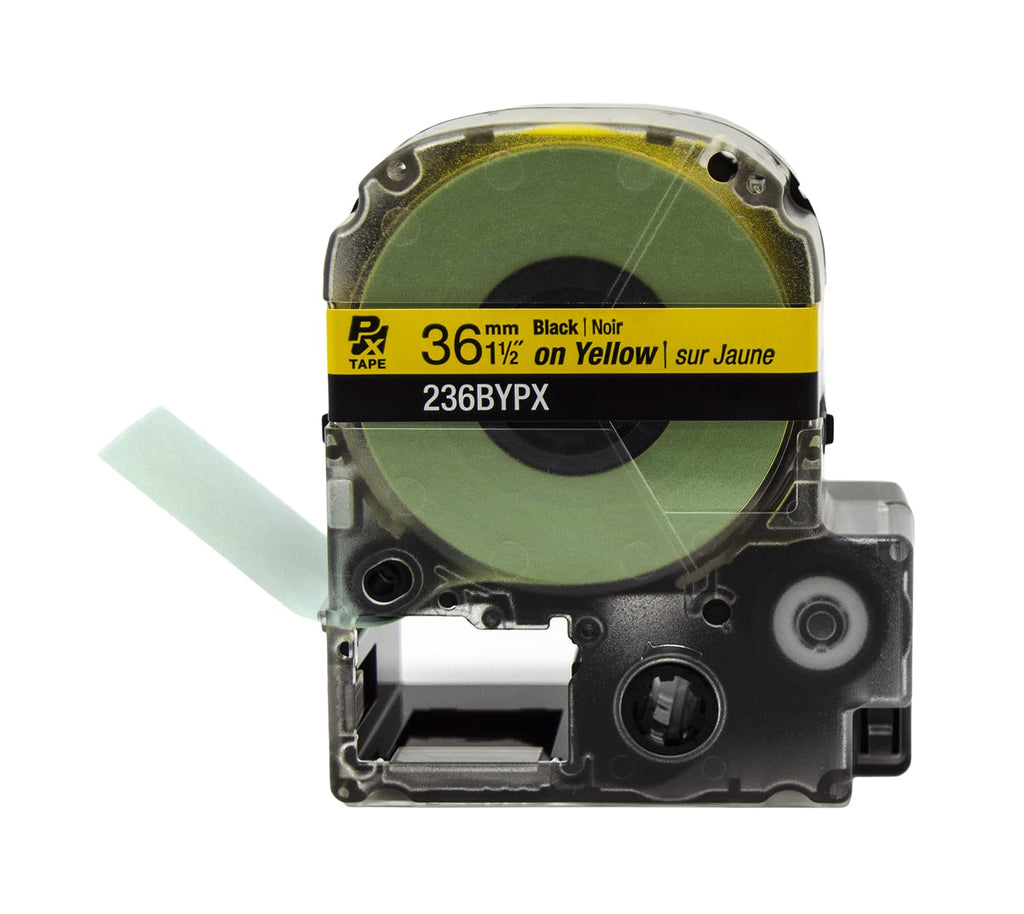 Epson LABELWORKS 236BYPX Label Tape - Black on Yellow - 1.5" (36mm), 30ft 36mm