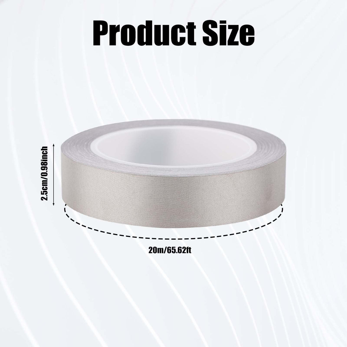 NQEUEPN 1inx65.6ft Faraday Cloth Conductive Adhesive Tape, Fabric Sticky Double Sided High-Shielding Tape for EMI Shielding Electrical Repair RFI Signal Blocking Interference Shield