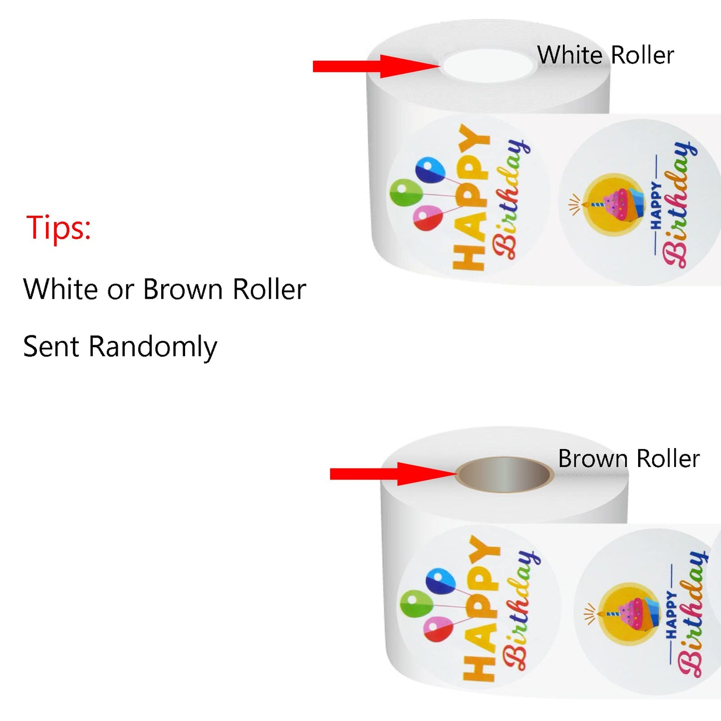 Happy Birthday Stickers Roll 1.5" Round 500pcs Self Adhesive Birthday Sticker for Kids Adults Envelope Seals Cards