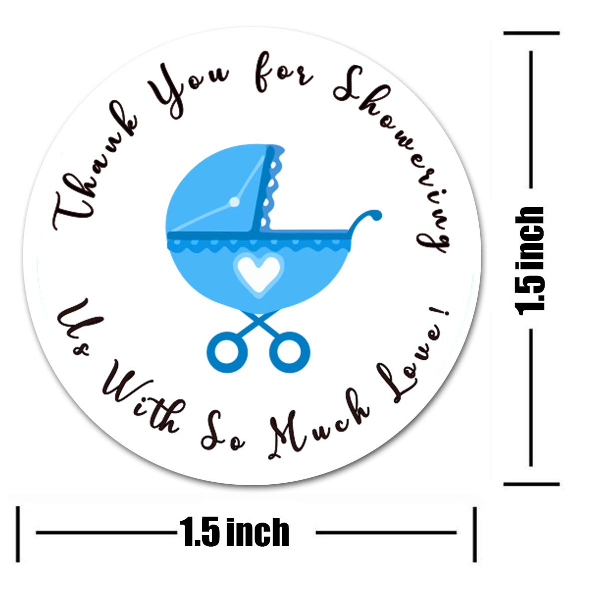 Remarkable Round Baby Shower Stickers,Thank You for Showering US,1.5 Inch Girl Boy & Gender Neutral Round Baby Shower Favor Labels Stickers(Blue 504pcs) (Blue) Blue