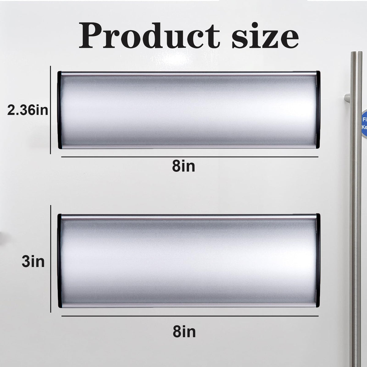 5Pcs Curved Name Plate Holder for Door & Wall - 3" x 8", Silver 3*8 Silver Name plate