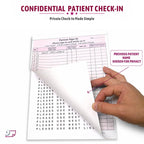 NextDayLabels Patient Sign-in Sheet, 3-Part, Made in USA, Burgundy, 25 Sets
