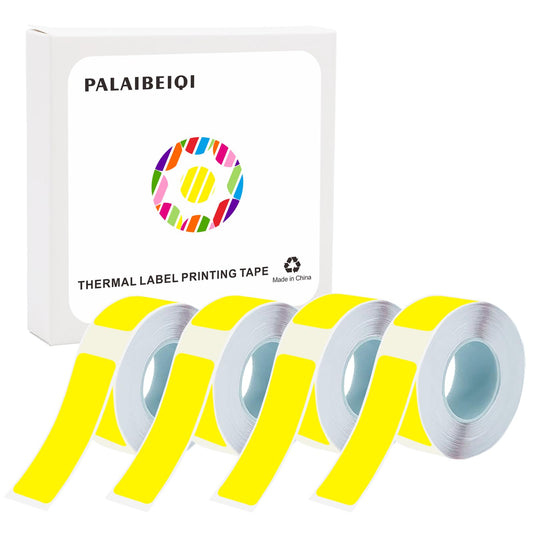 Thermal Label Tape 0.55"x1.57"(14x40mm) 4 Rolls,640Pcs,Waterproof,Oil-Proof,Strong Adhesive Thermal Labels,Compatible with D30 Portable Thermal Printer,for Home,Office,Storage,Yellow. Yellow