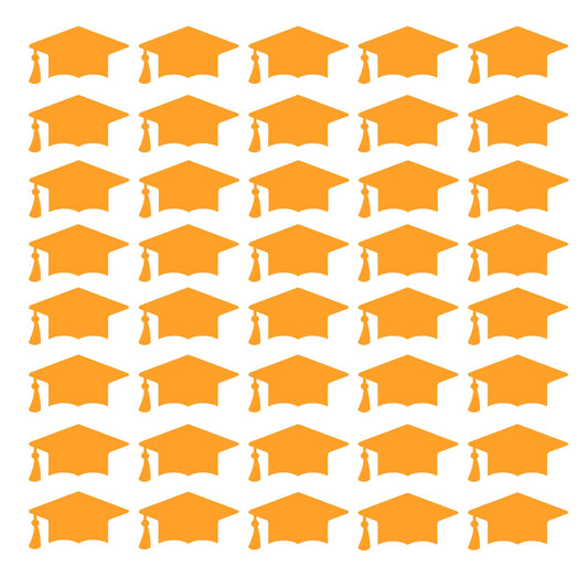 120PCS Graduation Cap Label Stickers Self-Adhesive Grad Hat Stickers Sealing Labels Grad Party Favor Labels for College High School Graduation Party Decor Envelopes,Chocolate,Cards Gift Wrap(Yellow) Yellow