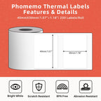 Phomemo Thermal Sticker Label Paper & Phomemo Thermal Labels for M220/M200/M221