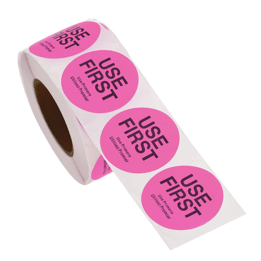 PATIKIL Use First Stickers 1.5 Inch, 500 Pieces Food Service Inventory Control Labels for Restaurant Kitchen Warehouse, Pink