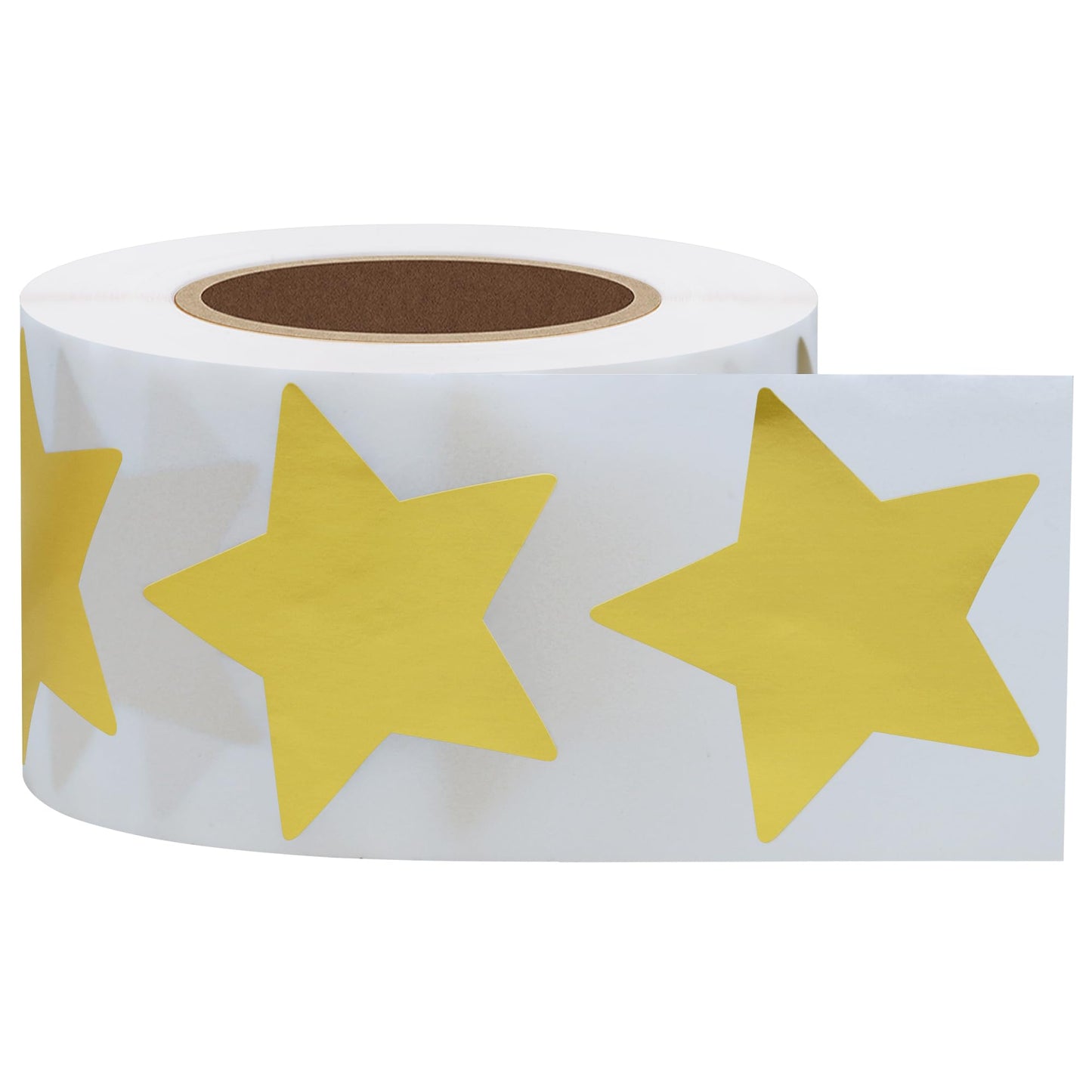 Hybsk Gold Star Stickers for Kids Reward Metallic Foil Star Labels 1.5 Inch 500 Total Per Roll (Gold)