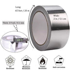 Aluminum Foil Duct Tape Heavy Duty Waterproof, Premium Silver Metal HVAC Heat Tapes (2"*65Feet,3.9mil), High Temperature, Dryer Vent Insulation Tape for Ductwork, Ducting, Sealing, Patching, Furnace 2 inch x 65 FT