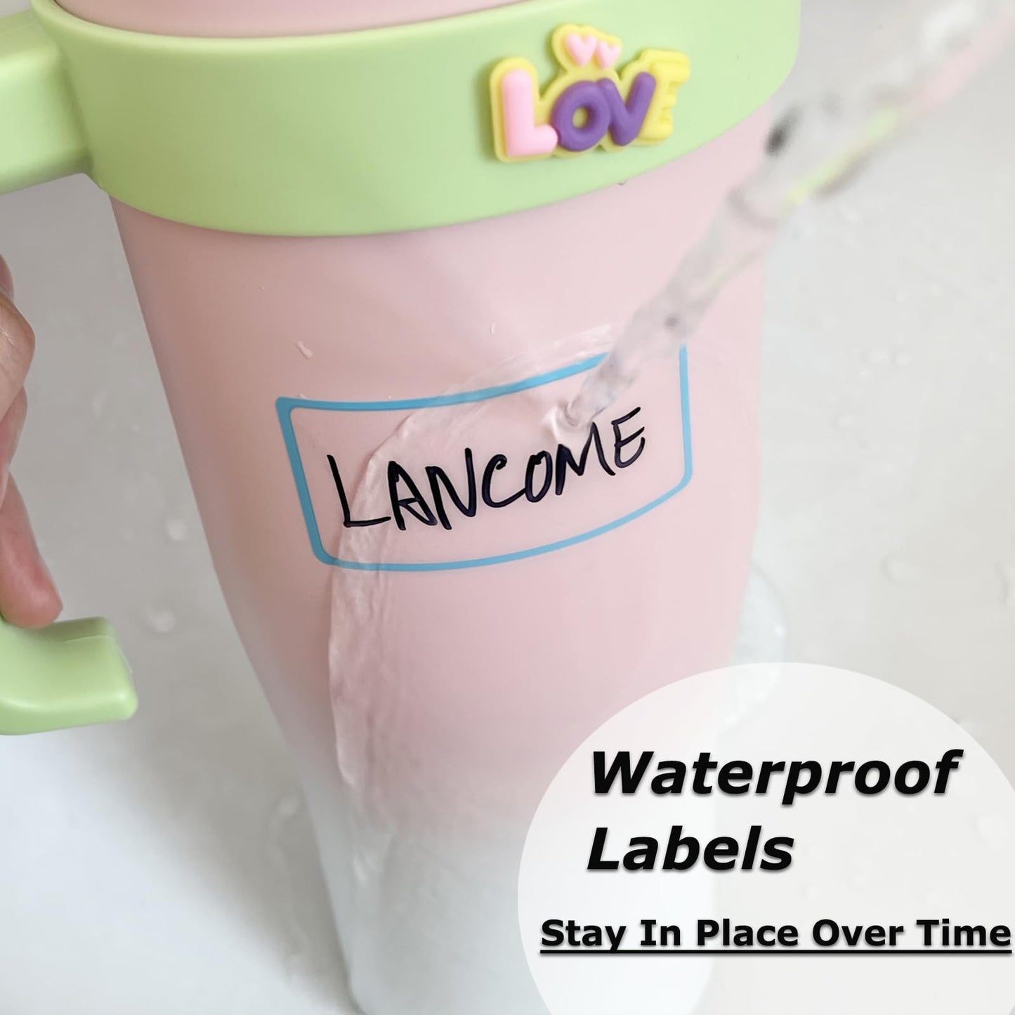 Waterproof Water Bottle Labels - 280PCS Name Labels Daycare Removable Label Stickers with Maker for Jars Food Containers Storage Bins (Clear - 280PCS) Clear - 280PCS