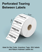 2.25" x 1.25" 3-Proof White Direct Thermal Labels for Zebra ZD410 ZD411 LP2824 ZD421 ZD420 GK420D, 12 Rolls 12000 Pcs 2-1/4x1-1/4 Barcode Return Address Labels Used with Rollo MUNBYN 2.25"x1.25"-12000 Labels