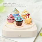 8.2 Inch Electric Rotating Dessert Display Stand, White ABS Revolving Cupcake Tray with Music for Wedding Birthday Party Cake Decor(5 Trays) 5 Trays