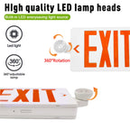 LED Exit Sign with Emergency Lights Dual Exit Lamp, 90 Min Battery Backup White Housing & Red Letter 1 PACK