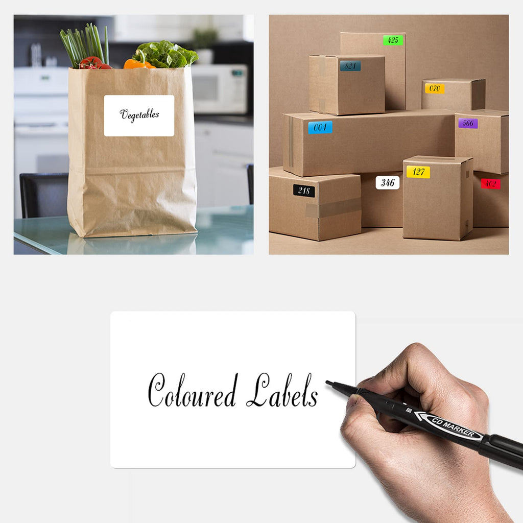 EVQ White Rectangle Sticker 3 x 5 Inch Vinyl Label Roll 200 PCS