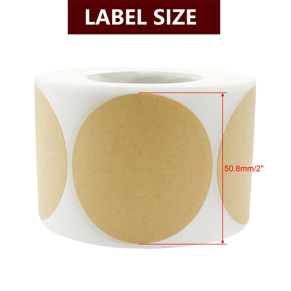 2 Inch Kraft Code Dot Stickers 2"