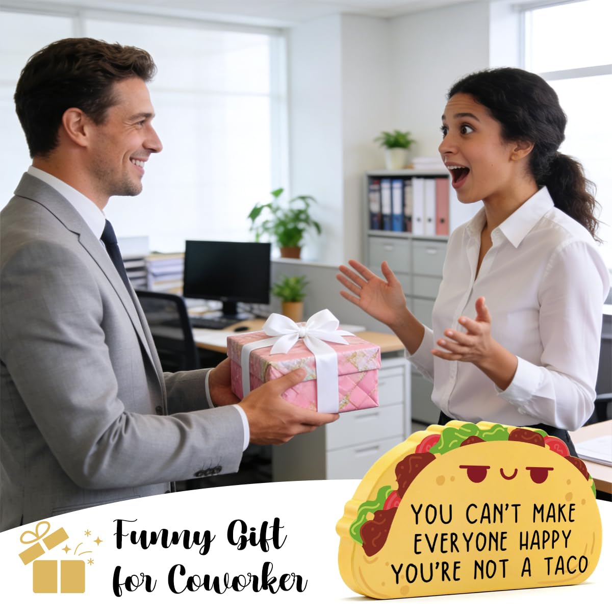 Office Decor Desk Decor Positive Taco Inspirational Gifts for Women Men Everyone