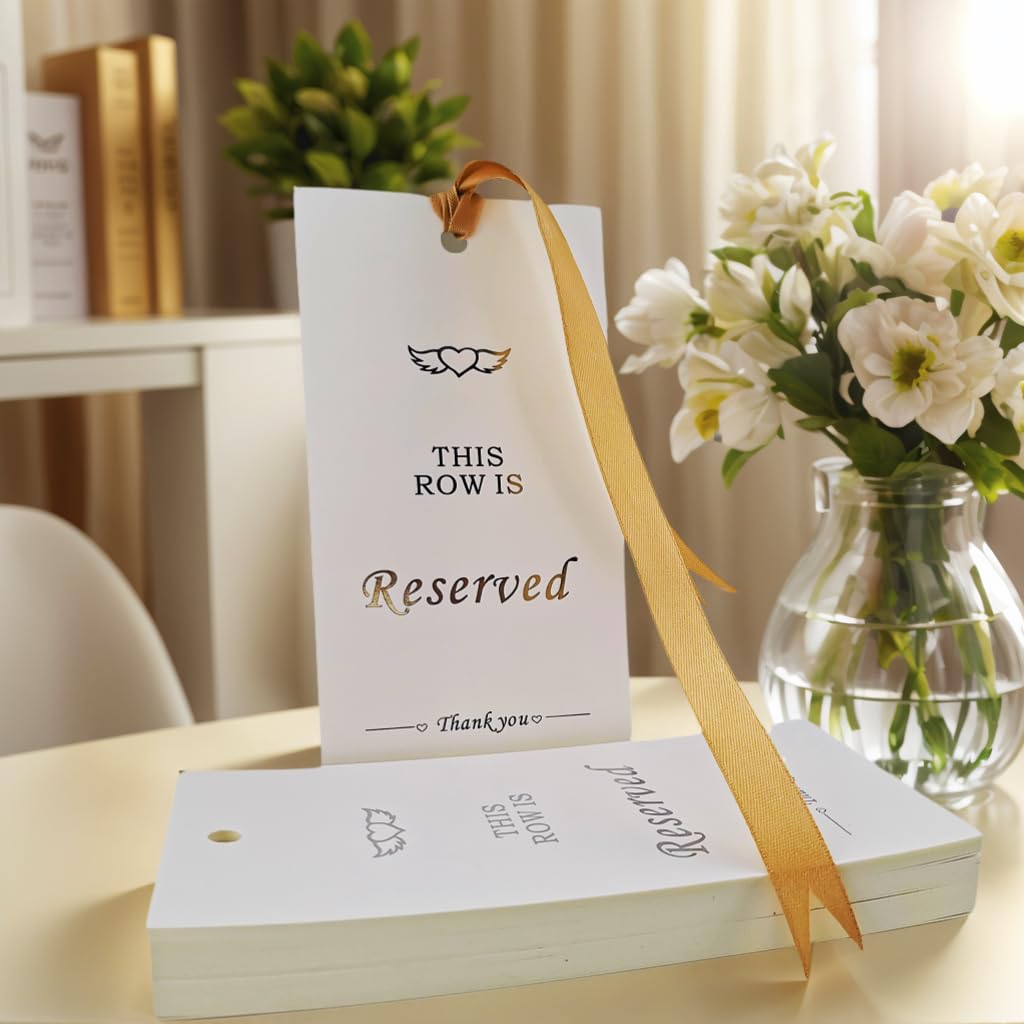 Reserved Seating Signs for Wedding, 20-Pack