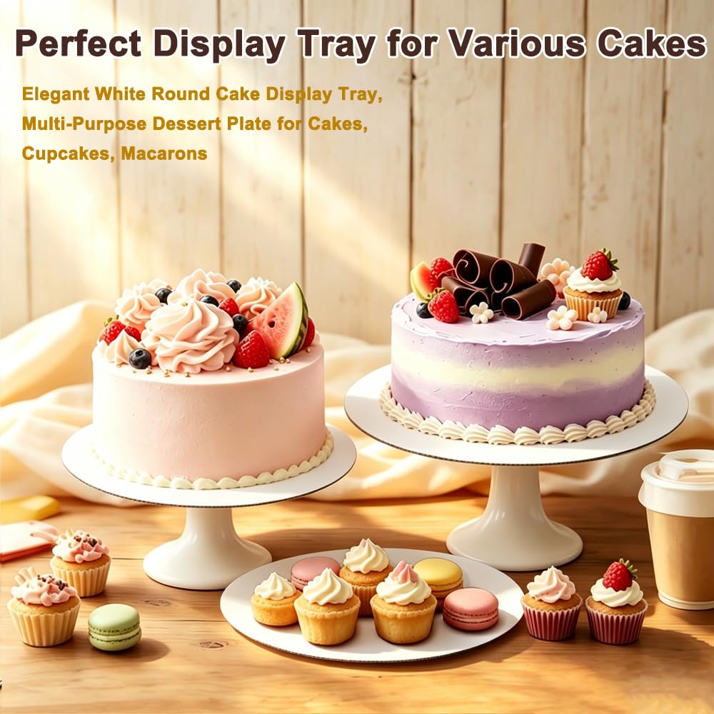 Vicsamer 6PCS Cake Rounds-12IN, Sturdy Corrugated Cake Boards for Dessert
