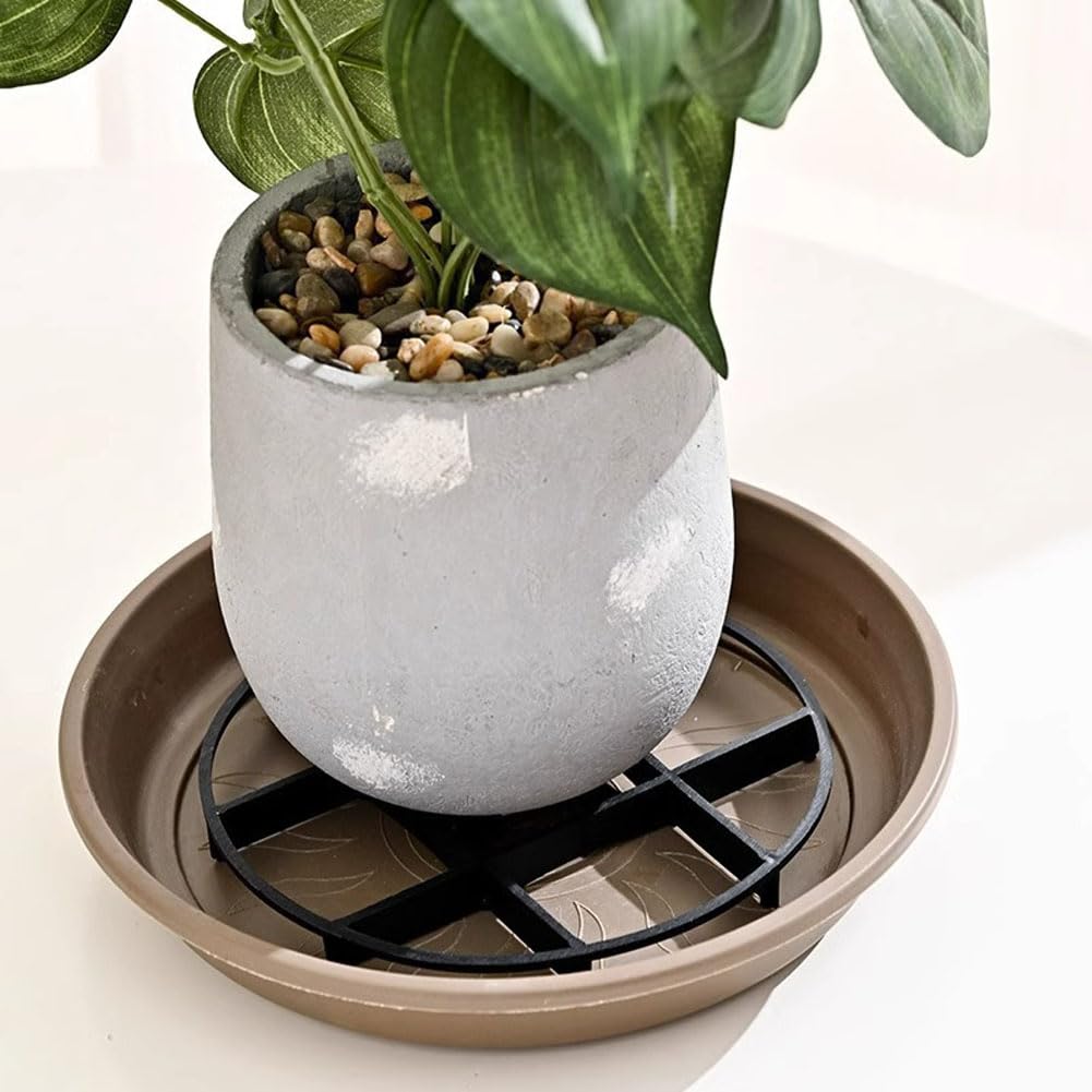 esowemsn 6pcs Plastic Pot Saucer Rack Stand 4.7inch Vase Lifter Bottom Drainer Flower Pot Level Feet for Indoor Outdoor Garden