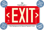UL 924 Photoluminescent Exit Sign, Red, Pack of 2, Aluminum