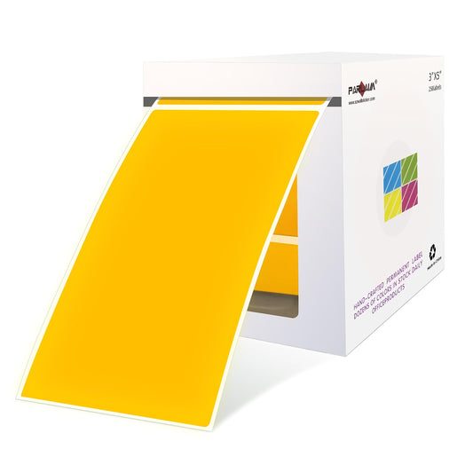 PARLAIM 3 x 5 inch Rectangle Sticker Labels Adhesive Color Code Stickers, 250PCS Inventory Label Tags for Business, School, Fluorescent Orange 1 Roll-250PCS