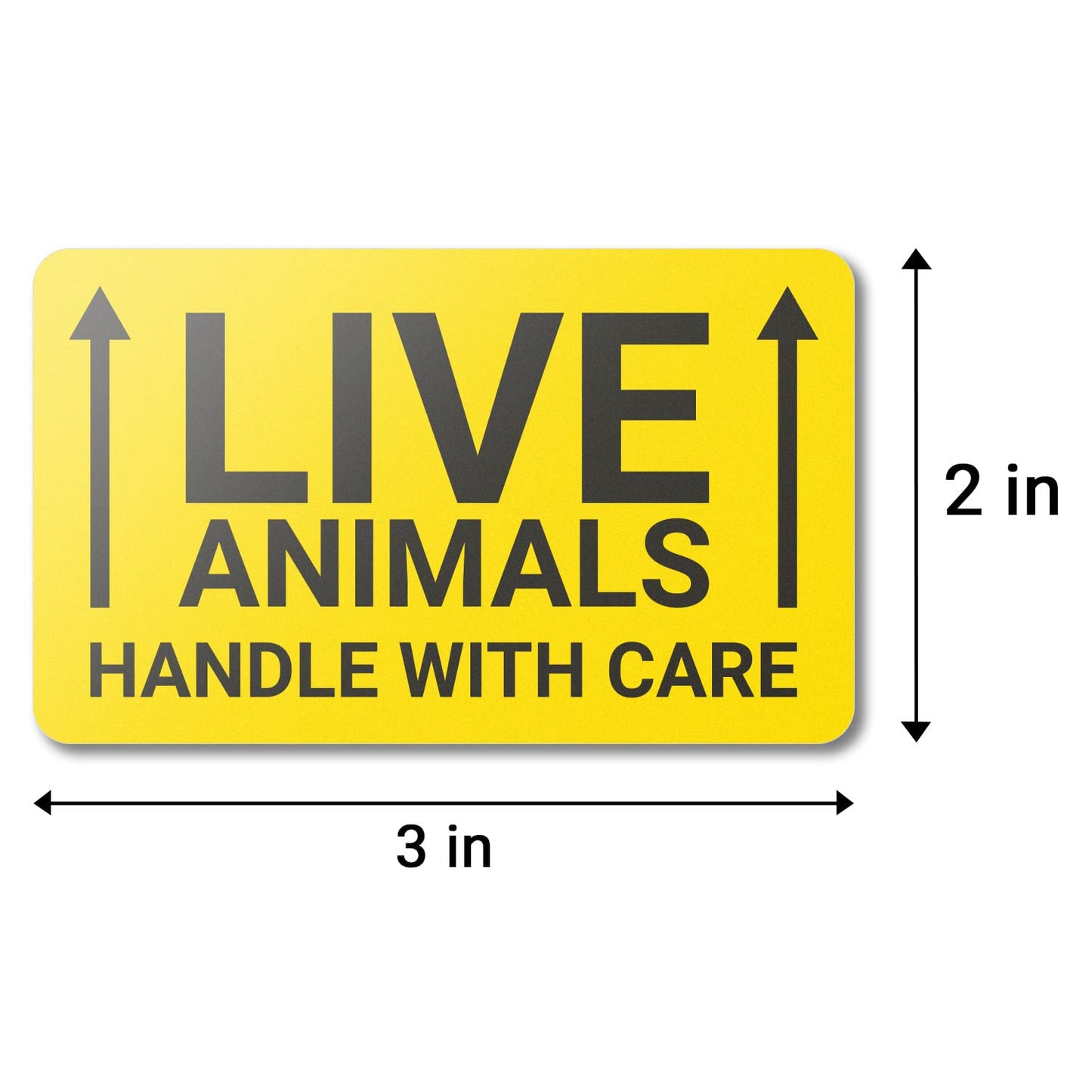 300 Live Animal Stickers for Shipping, 2 x 3 inch Live Animals Stickers for Handling Instructions/This Side Up Arrow/Fragile Warning - 1 Roll of 300 Labels 3 x 2 inch Handle with Care: Live Animals