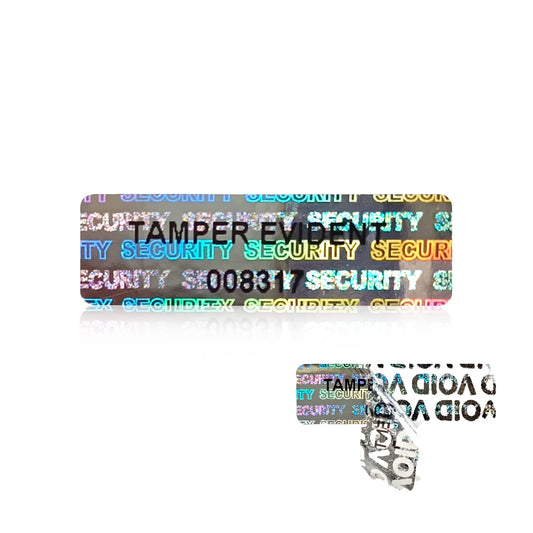 580pcs Hologram Tamper evident Stickers with Unique Serial Number Security Genuine Warranty Seal Labels Tamper Proof Stickers(Silver,1 inch x 0.3 inch,GQYH)