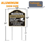 Premises Protected By Audio and Video Surveillance Sign with Stake