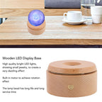Wooden LED Display Base, Rotating Touch Dimming Stand for Crystal Decor
