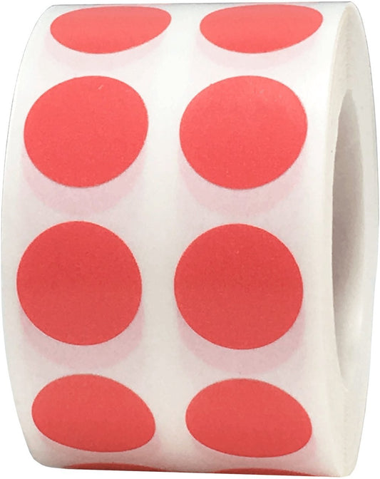 Coral Color Coding Labels for Organizing Inventory 0.50 Inch Round Circle Dots 1,000 Total Adhesive Stickers On A Roll Coral